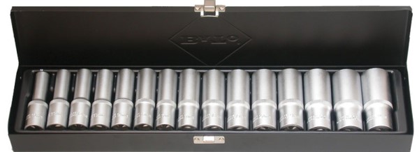 BATO Hylssats lång 1/2" 12kt. 10-24mm. 15 delar.