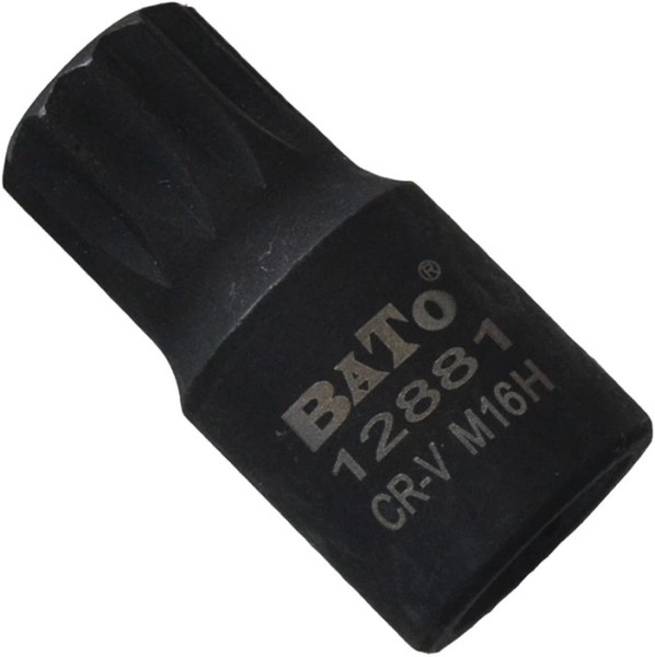 BATO Oil Socket 3/8" x M16H 12 edge/Spline with hole. Oilplug.