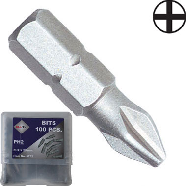 BATO 1/4" Bits Ph1 x 25mm.