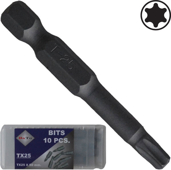 BATO 1/4" Bits Torx 10 x 50mm. 10 st. pk. 