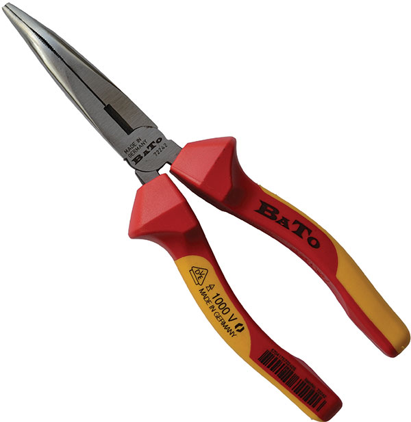 BATO VDE 1000V Snipe nose pliers curved 2K 200mm