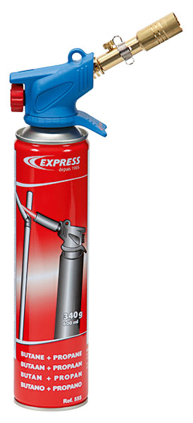EXPRESS torch “La Classique” kit, without piezo with sharp tip flame burner ref. 3542 + 1 gas cartridge ref. 555 
