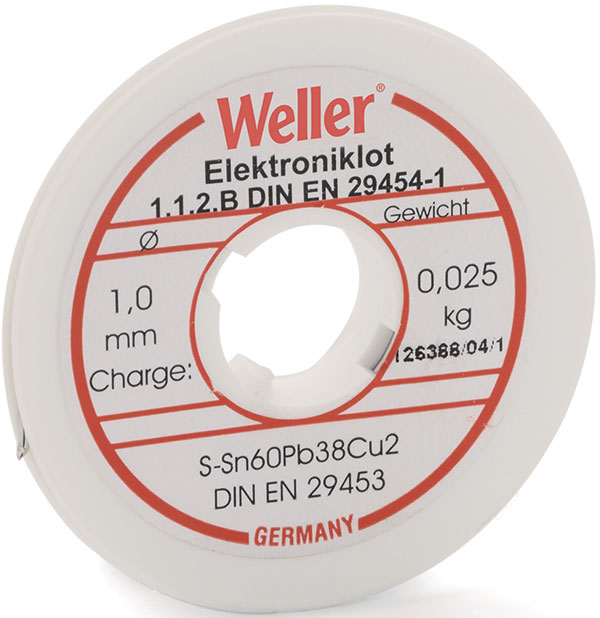 Weller lödtenn m/fluss, Ø 1,0, 25 g rulle