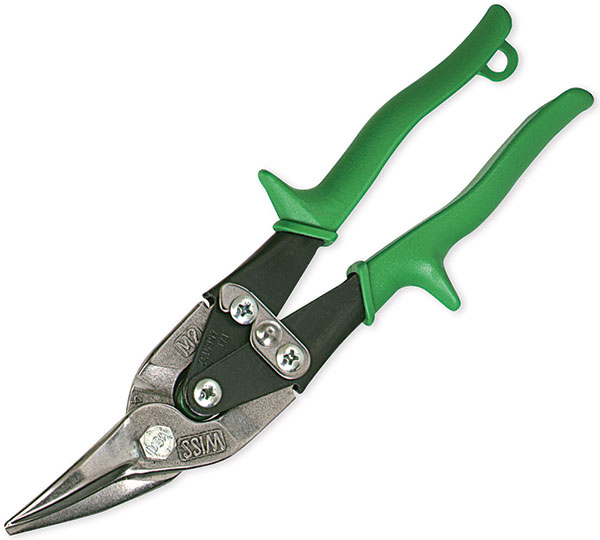Wiss sheetmetal snip, green, right 35 mm blade, length 248 mm