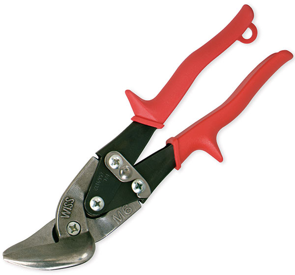 Wiss Metalmaster® offset sheetmetal snip, red, straight and left