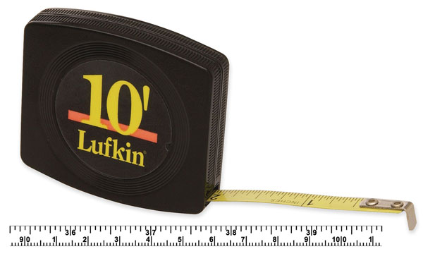 Lufkin 3m x 1/4"(6mm) Pee Wee Pocket Tape Measure, Black Case