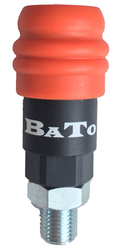 BATO Luftkobling 1/4" M. Composite sikkerhed 2 step.