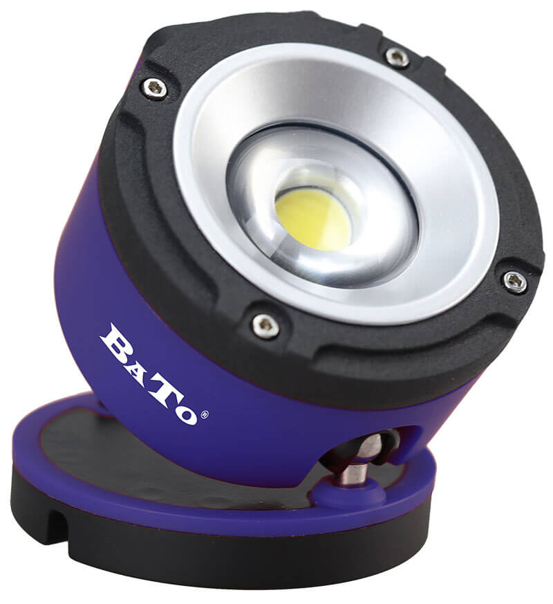 BATO Arbetlampa LED COB 6W Rund modell 360° vridfot. Laddbar USB.