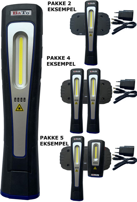 BATO Arbejdslampe Wireless COB, 55-500  Lumen.