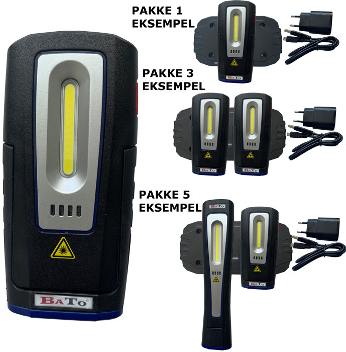 BATO Arbejdslampe Wireless COB, 35-300  Lumen.