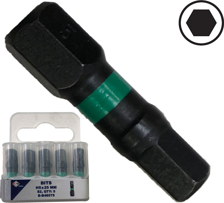 BATO 1/4" Bits Torsion S4 slag 6kt. 5mm x 25mm