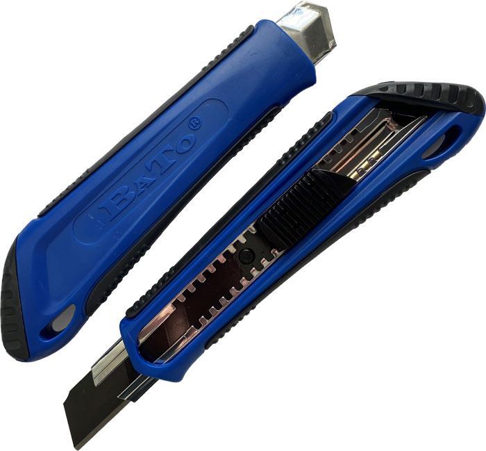 BATO Kniv bræk-af 18mm med super auto lock og med de nye sorte ultraskarpe blade 18mm