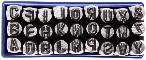 BGS Slagbogstaver 6mm. 27 dele. A-Z-&