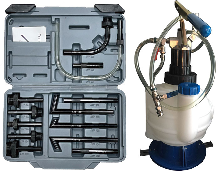 BATO Transmission filler with nonreturn valve 7l. Incl. adapter set.