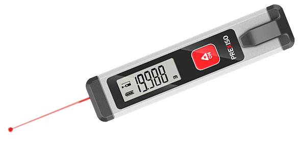 PREXISO P40B-3LI Mini Laser Measure – 40M/135FT, Rechargeable, Area Measurement, Black/Yellow