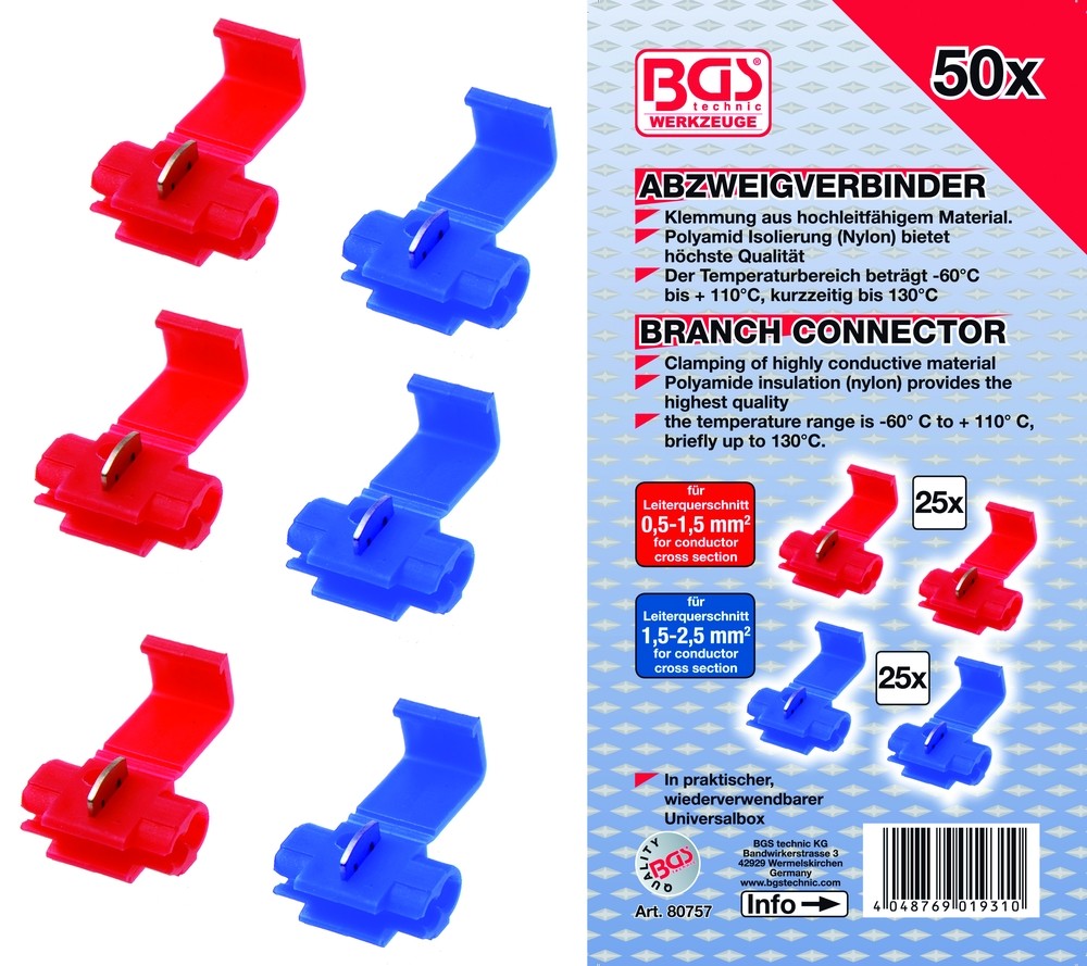 BGS Branch connector assortment. 50 pcs.