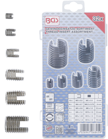 BGS Gevindindsatssortiment 3-4-5-6-8-10mm 32 dele