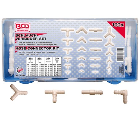 BGS Forbindingsstykkesortiment. 3-12mm. 100 dele