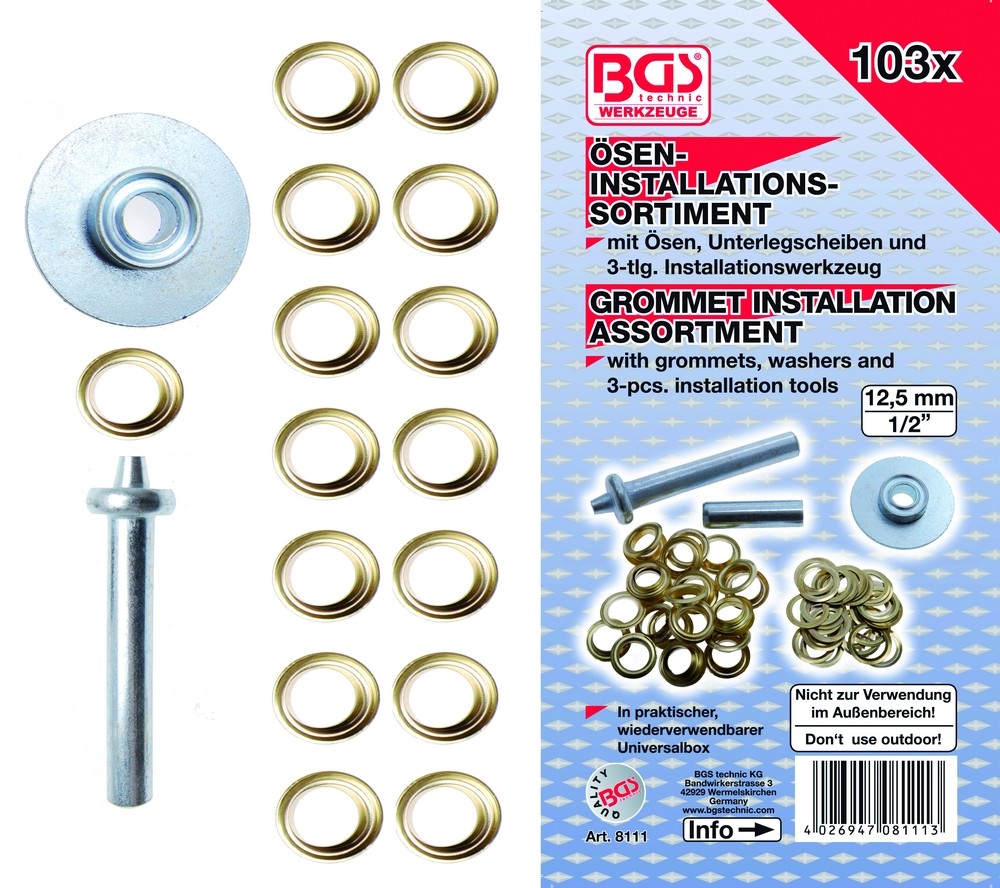 BGS Ring/hul installationssortiment. 103 dele