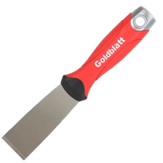 Goldblatt Rigid spatula/scraper soft grip with hammer end 32 mm. HEAVY DUTY. Stiff spring steel blade