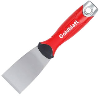 Goldblatt Rigid spatula/scraper soft grip with hammer end 51 mm. HEAVY DUTY. Stiff spring steel blade