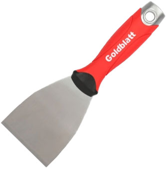 Goldblatt Rigid spatula/scraper soft grip with hammer end 76 mm. HEAVY DUTY. Stiff spring steel blade