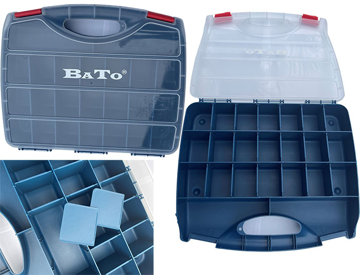 BATO Plast sortimentsbokse med 23 rum 18 skilledelere