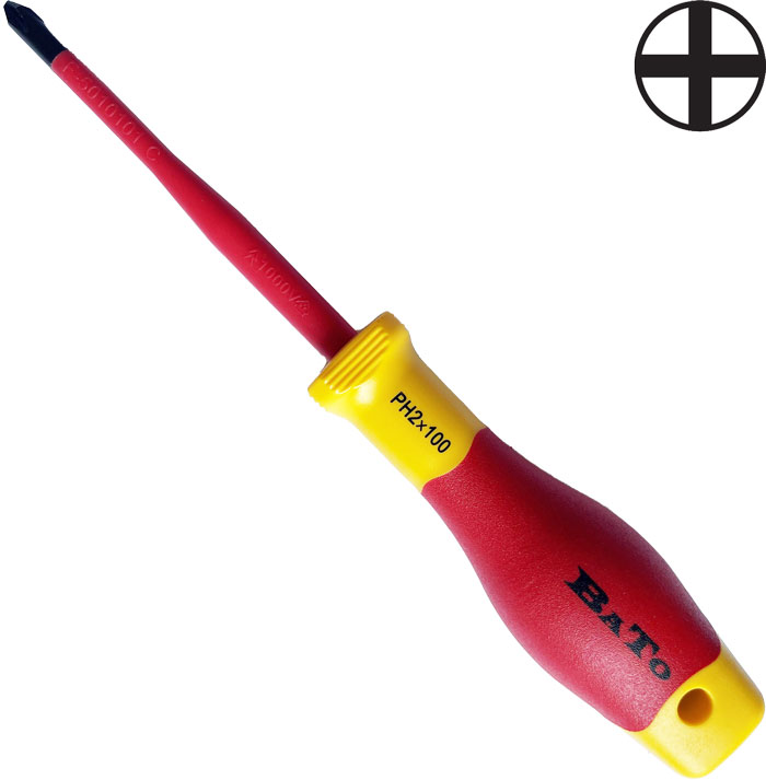 BATO Screwdriver 1000V. PH2 slim x 100mm.