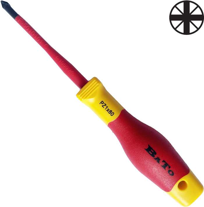 BATO Screwdriver 1000V. PZ1 slim x 80mm.