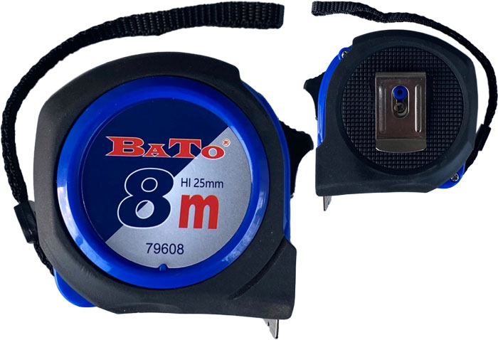 BATO Tape measure 8m with belt clip. Kl. 2