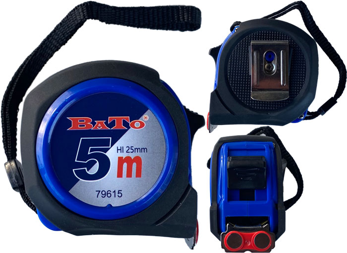 BATO Tape measure 5m with magnet and belt clip. Kl. 2.