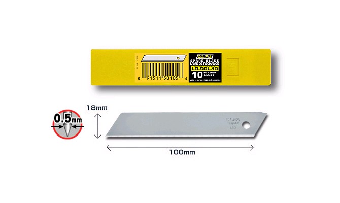 BATO Olfa knivblad segmentlösa 18mm LB-SOL/10.