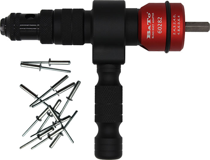 BATO Rivet attachment adapter with handle 2.4-3.2-4.0-4.8-6.0-6.4mm.