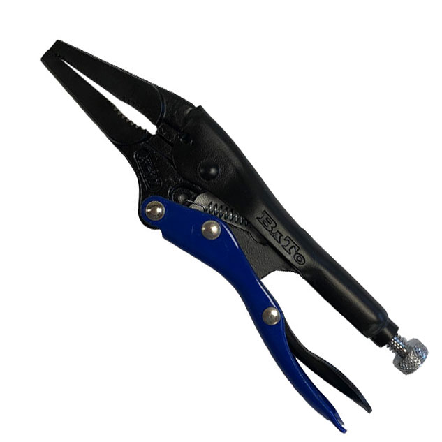BATO Welding pliers/holding pliers long nose LN 4" 100mm. Gap 0-44mm. Tip with wire clip