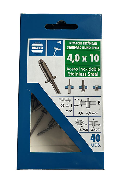 Bralo Blindnitte A2 rustfri/rustfri  3,2 X 8mm 70 stk. pk.