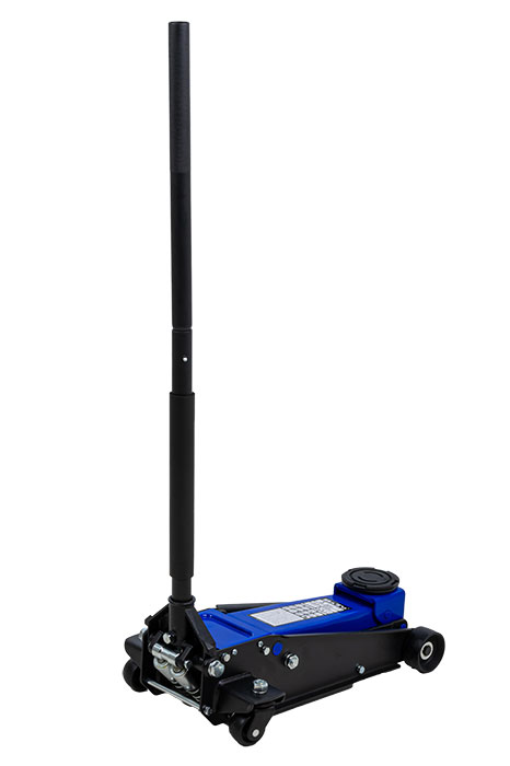 BATO Verkstads domkraft 3 ton. Lyfthöjd 120-453mm. Dubbel pump för snabba lyft. Nylonhjul.