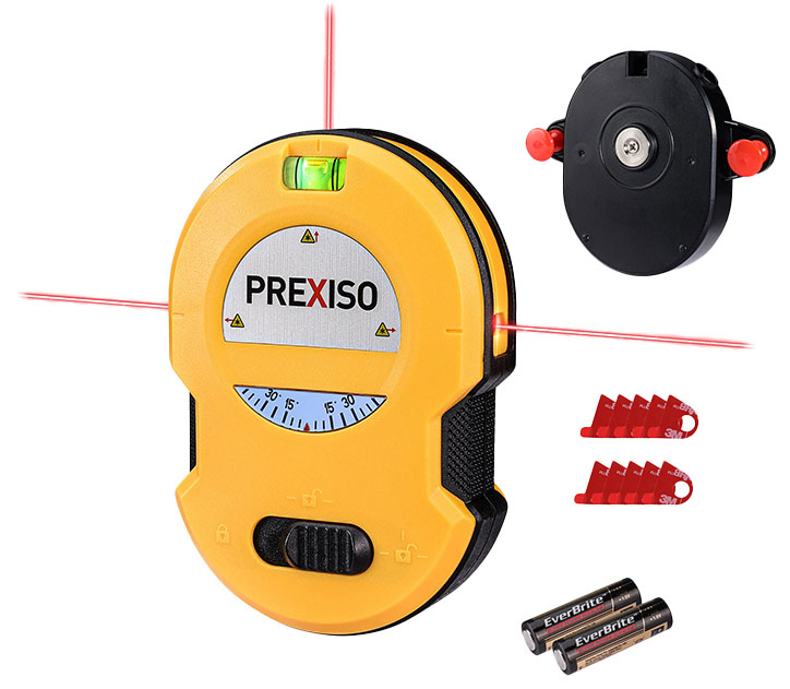 PREXISO PLV2 Multi Krys Laser Vaterpas med roterbar  magnet vægbeslag 10m.