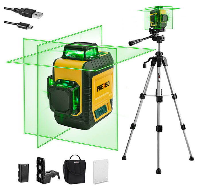 PLC3-360G Krydslinielaser Grøn 25m