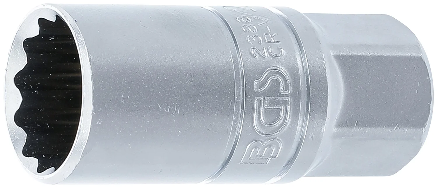 BGS Tændrørstop med gummi, tolvkant | 12,5 mm (1/2") | 21 mm