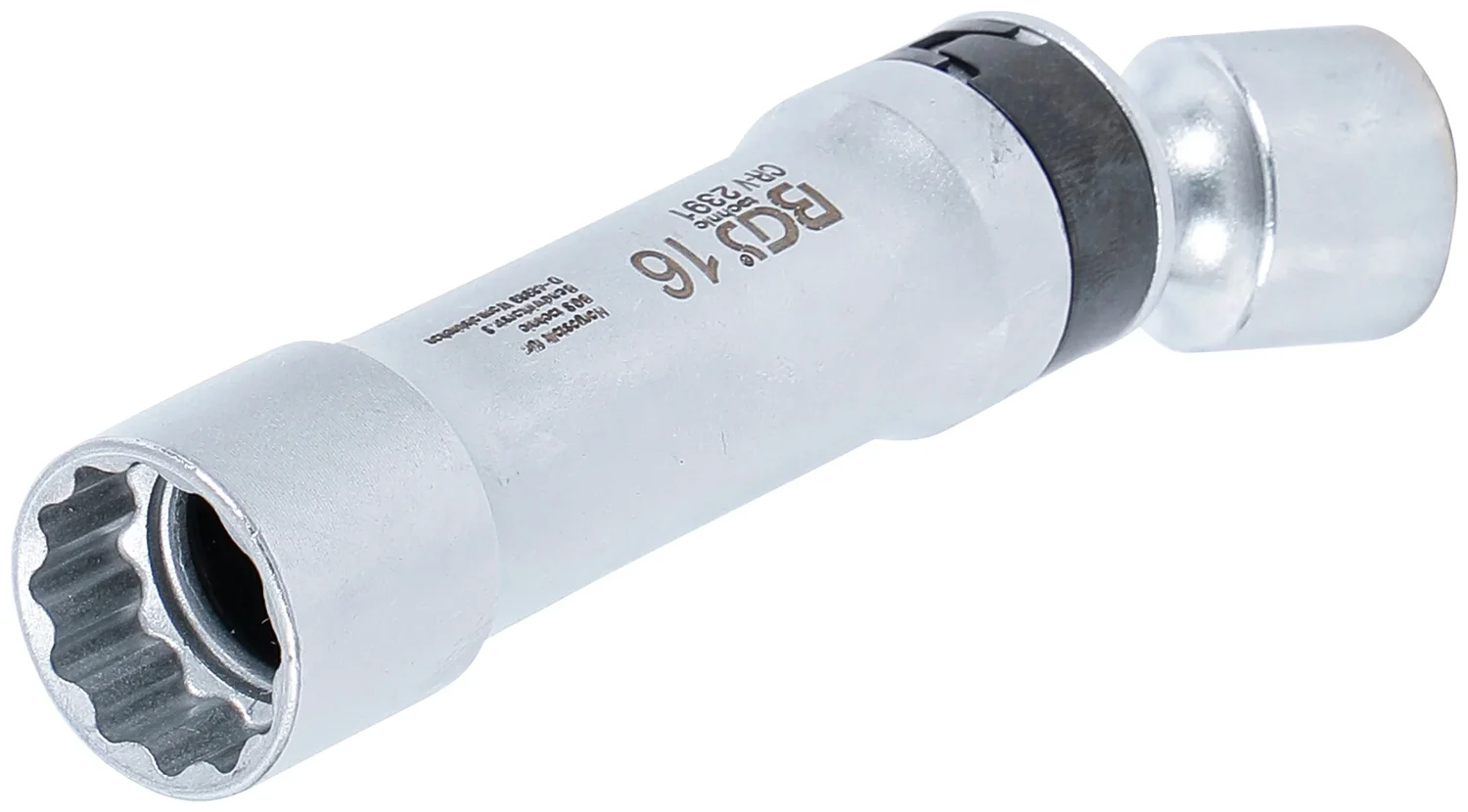 BGS Leddelt tændrørstop tolvkant med holdefjeder | indvendig firkant 10 mm (3/8") | 16 mm