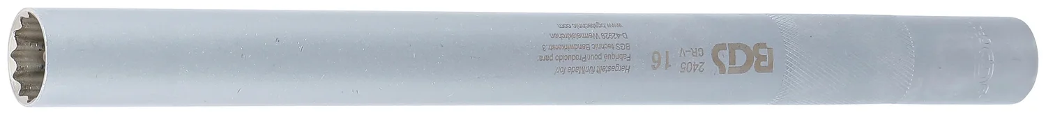 BGS Tændrørstop tolvkant, ekstra lang | 10 mm (3/8") | 16 mm