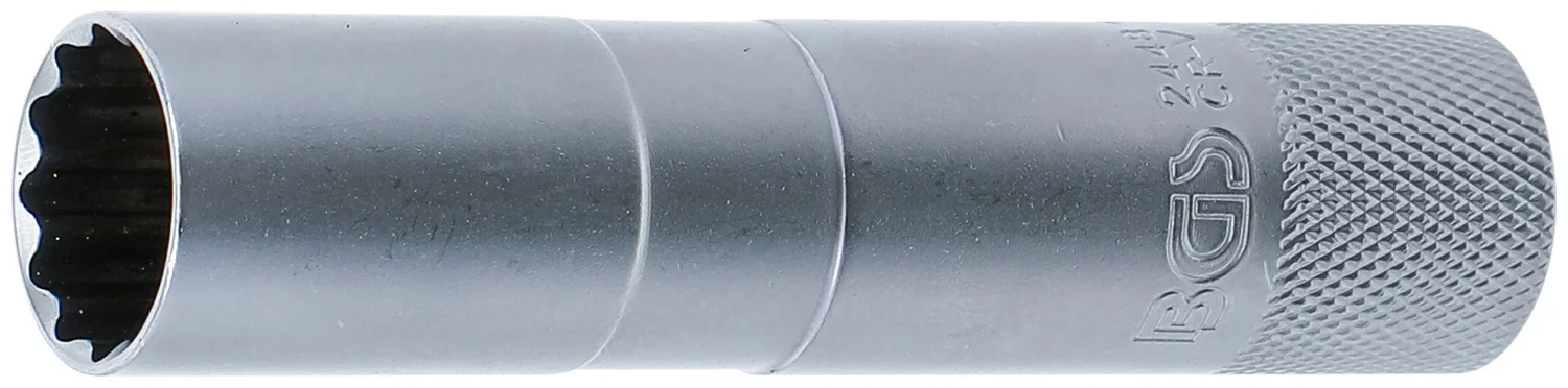 BGS Tændrørstop med gummi, tolvkant, lang | 10 mm (3/8") | 16 mm