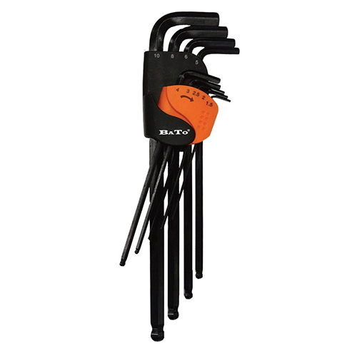 BATO Hex key set 1,5-10,0mm lang. 9 parts.