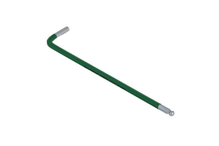 BATO Stiftnøgle farvet grøn lang med kugle 4 x 140mm.