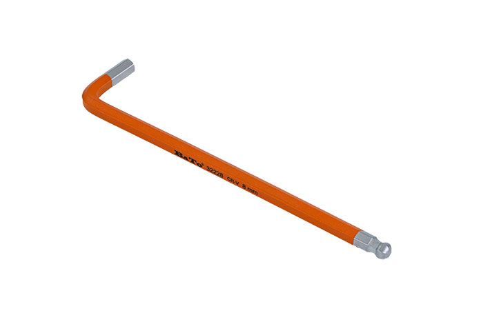 BATO Stiftnøgle farvet orange lang med kugle 8 x 200mm.