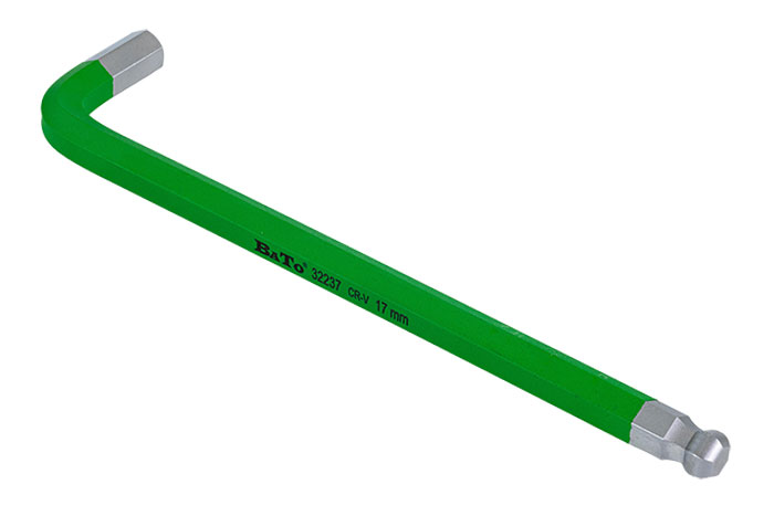 BATO Stiftnøgle farvet grøn lang med kugle 17 x 320mm.