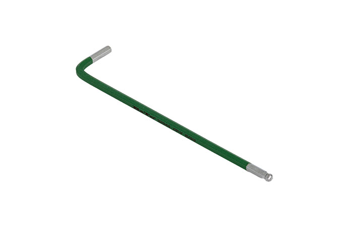 BATO Stiftnøgle farvet grøn lang med kugle 5/32" x 140mm.