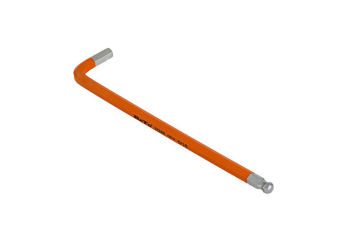 BATO Stiftnøgle farvet orange lang med kugle 5/16" x  200mm.