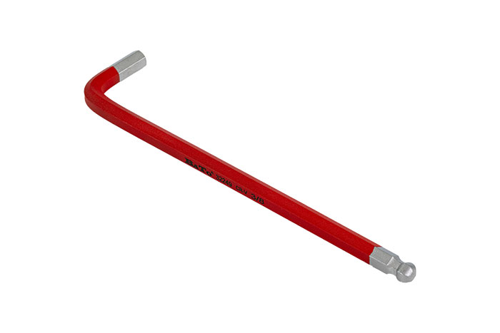 BATO Stiftnøgle farvet rød lang med kugle 3/8" x 224mm.