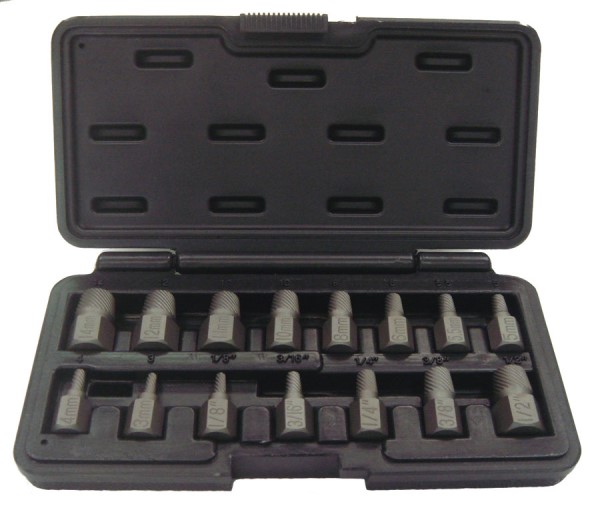 BATO Screw and thread extractor set M3-M14 - 1/8" - 1/2". 15 parts.